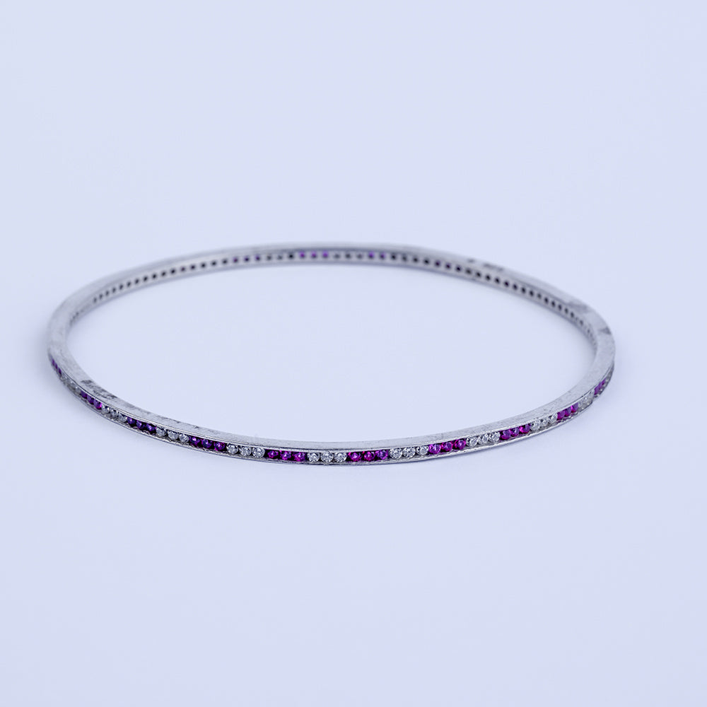 Pink And White Diamond Delicate Bracelet